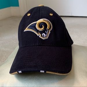NWOT rare youth NFL St. Louis Rams Velcro-back navy & gold vtg cap
